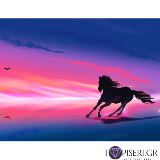 Painting By Numbers Horse On Colored Background - Tapiseri.GR