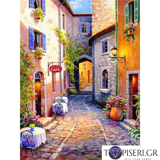 Painting By Numbers Cafeteria In The Street - Tapiseri.GR
