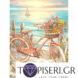Painting By Numbers Bicycle On The Beach