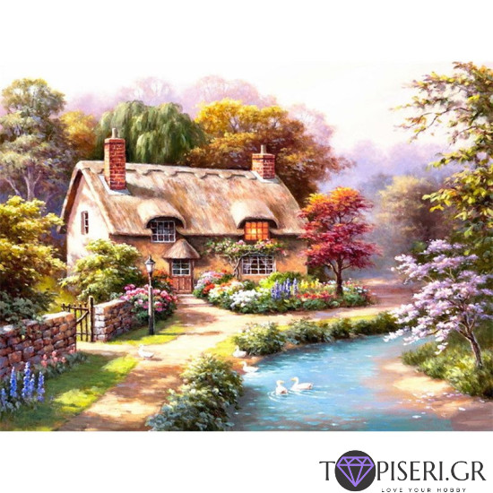 Painting By Numbers House By The Lake 2 - Tapiseri.GR