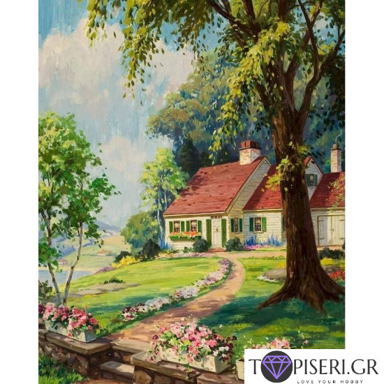 Painting By Numbers Path To The House - Tapiseri.GR