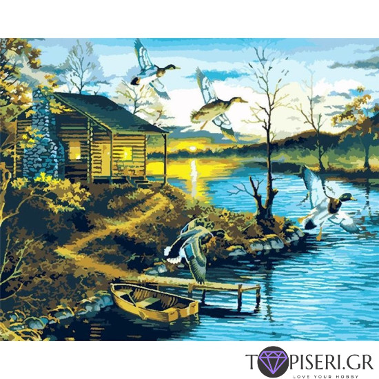Ζωγραφική με αριθμούς Πάπιες στη λίμνη - Tapiseri.GR