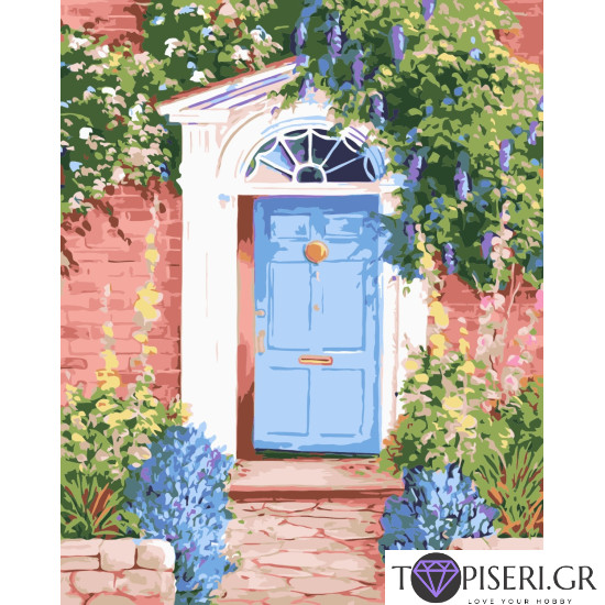 Painting By Numbers Blue Door - Tapiseri.GR