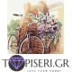 Painting By Numbers Wheel With Flower Basket - Tapiseri.GR