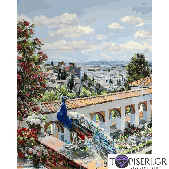 Ζωγραφική με αριθμούς Παγώνια στην αυλή - Tapiseri.GR