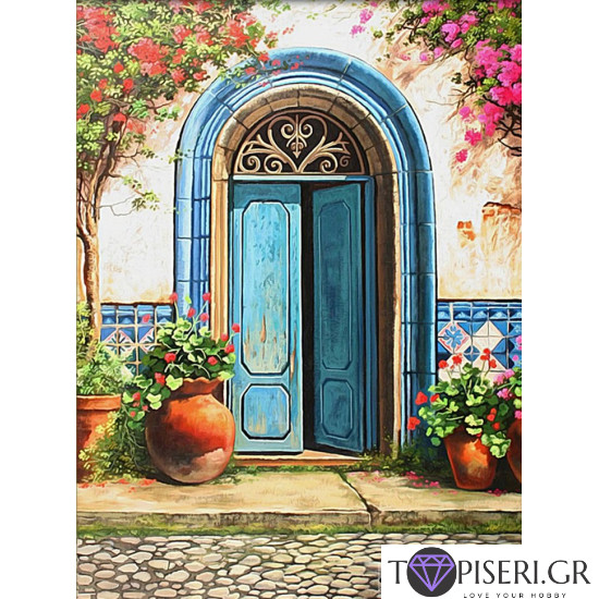 Painting By Numbers Blue Door 2 - Tapiseri.GR