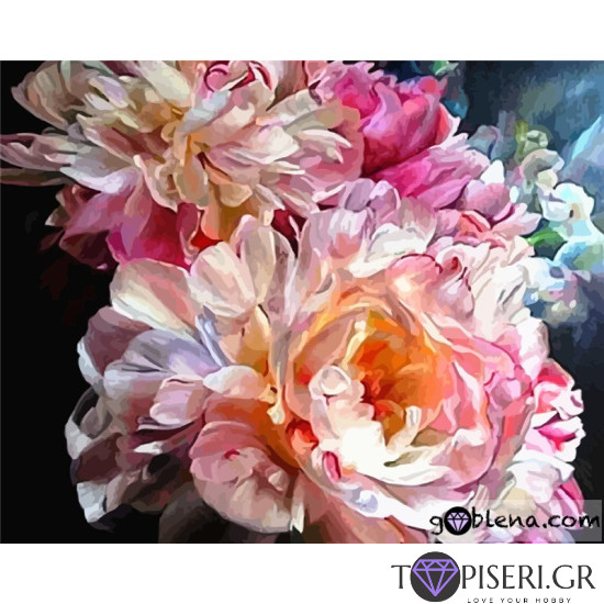 Painting By Numbers Peonies 5 - Tapiseri.GR