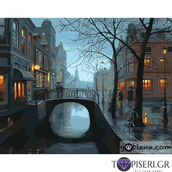 Painting By Numbers Rainy Amsterdam - Tapiseri.GR