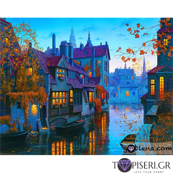 Painting By Numbers City Trough The Night - Tapiseri.GR