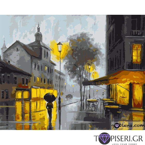 Painting By Numbers Walk In The Rain - Tapiseri.GR