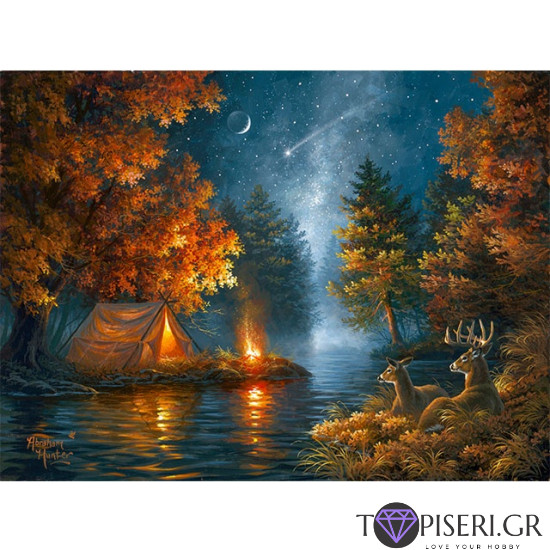 Painting By Numbers Tent By The Lake - Tapiseri.GR