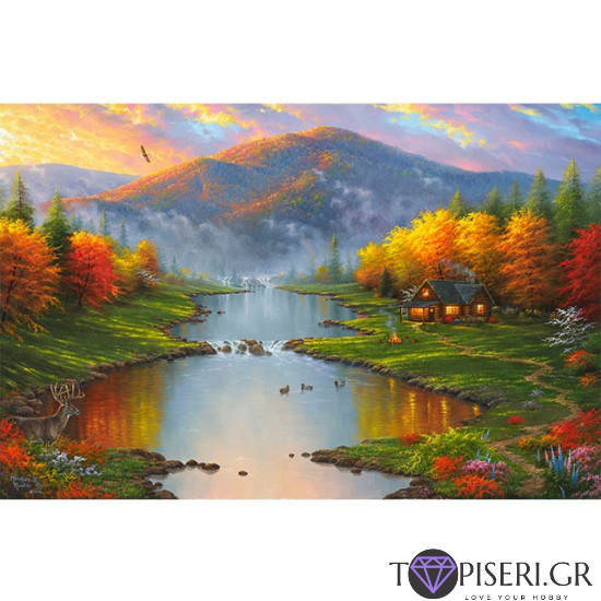 Painting By Numbers Down In The Mountain - Tapiseri.GR