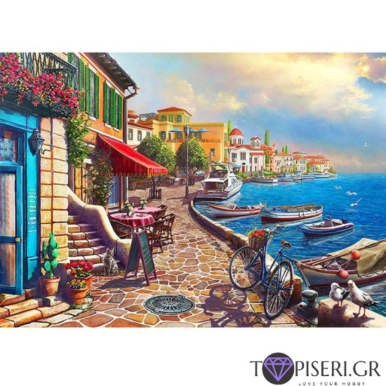 Ζωγραφική με αριθμούς Παραθαλάσσια πόλη - Tapiseri.GR