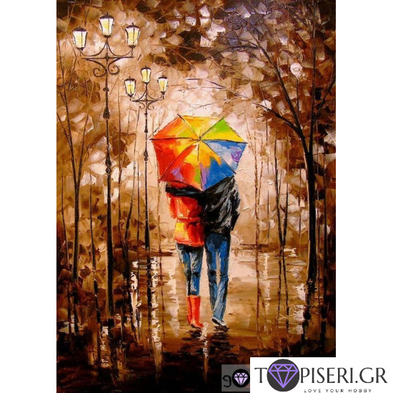 Painting By Numbers Walk In The Rain 2 - Tapiseri.GR