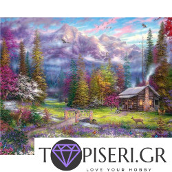 Painting By Numbers Lodge In Colorful Meadow