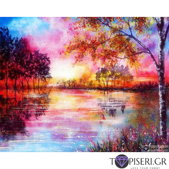 Diamond Painting Landscape In Pink - Tapiseri.GR
