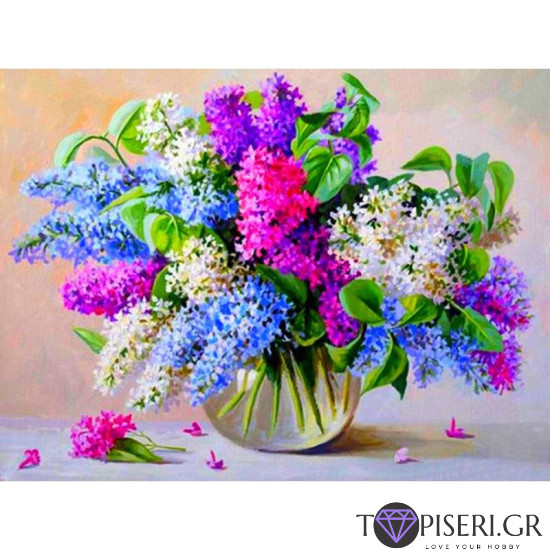 Painting By Numbers Colorful Lilacs - Tapiseri.GR Painting By Numbers Colorful Lilacs - Tapiseri.GR