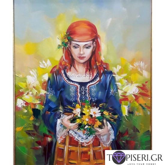 Painting By Numbers Beautiful Bulgarian Woman - Tapiseri.GR