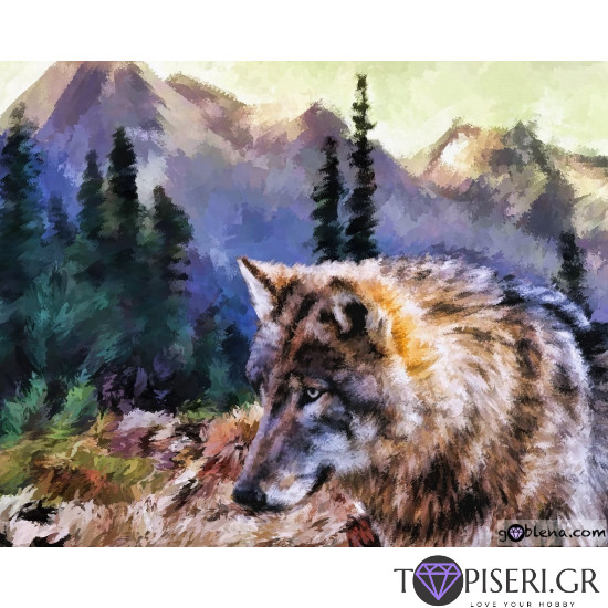 Painting By Numbers Beautiful Wolf - Tapiseri.GR