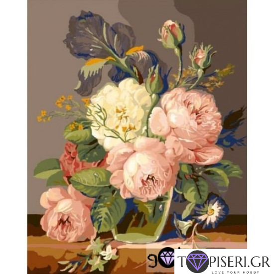 Painting By Numbers Bouquet Peonies - Tapiseri.GR Painting By Numbers Bouquet Peonies - Tapiseri.GR