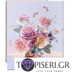 Painting By Numbers Bouquet Pink Roses