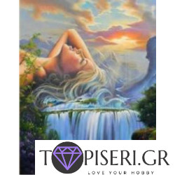 ECO Diamond Painting Woman Waterfall 2