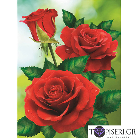 Diamond Painting Red Roses - Tapiseri.GR