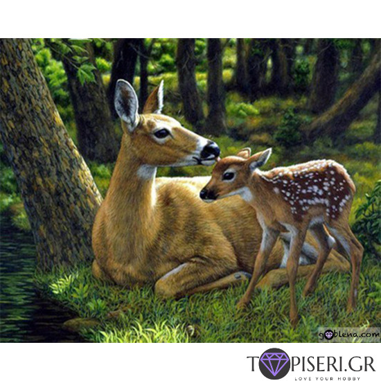 Diamond Painting Mother And Baby Deers - Tapiseri.GR