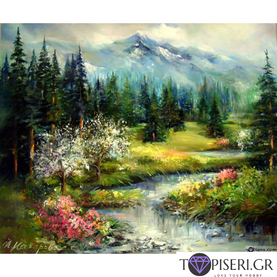 ECO Diamond Painting Spring In Balkan Mountain After The Painting By Yovka Mechkarova - Tapiseri.GR