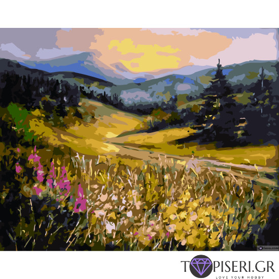 Painting By Numbers Landscape Of Rila After The Painting By Yovka Mechkarova - Tapiseri.GR