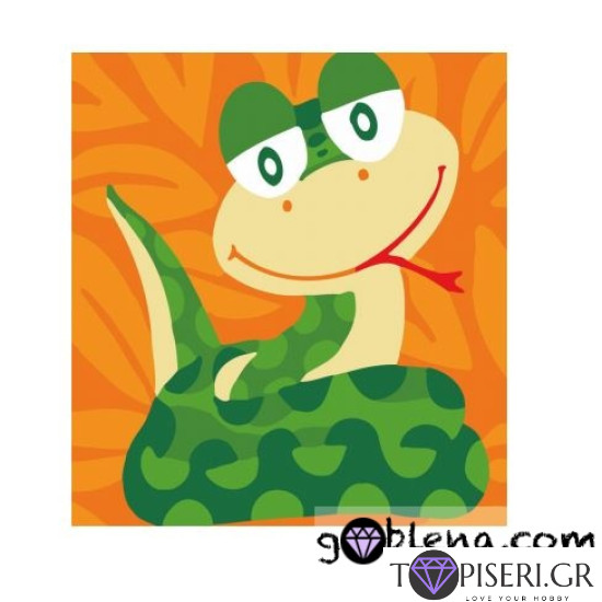 Painting By Numbers For Kids Cute Snake - Tapiseri.GR