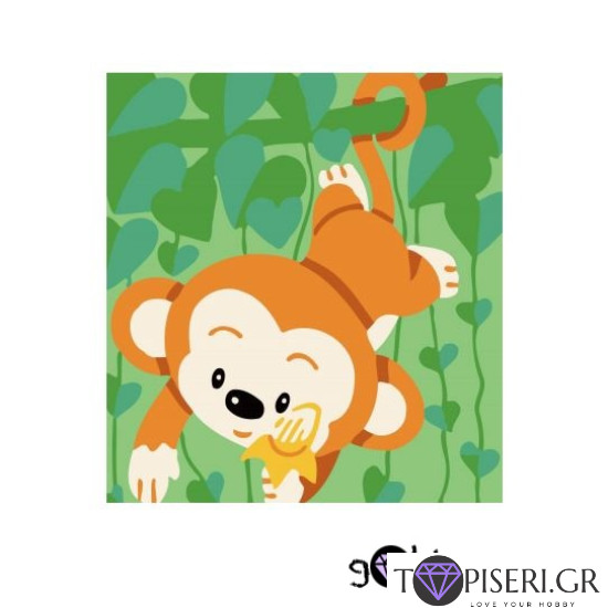 Painting By Numbers For Kids Cute Monkey 2 - Tapiseri.GR Painting By Numbers For Kids Cute Monkey 2 - Tapiseri.GR