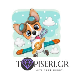Painting By Numbers For Kids Cute Dog In Airplane