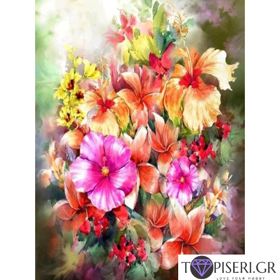 Diamond Tapestry Flower Bouquet - Tapiseri.GR