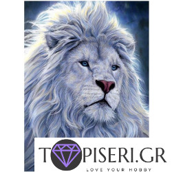 Premium Diamond Painting + Ab White Lion