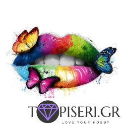 Crystal Diamond Painting Colorful Lips