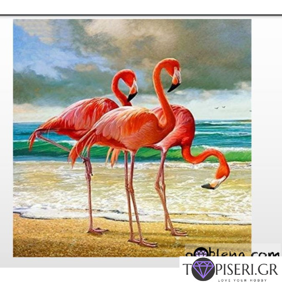 Diamond Painting With Luminous Stones Flamingo - Tapiseri.GR