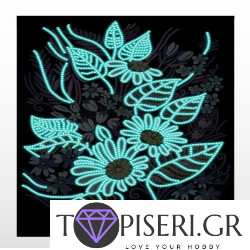 Diamond Painting With Glowing Stones Flowers