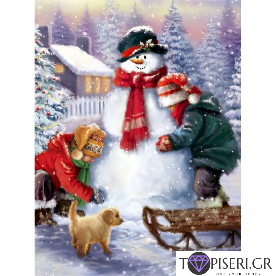 Painting By Numbers To Make A Snowman - Tapiseri.GR