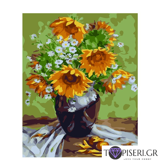 Painting By Numbers Sunflowers 5 - Tapiseri.GR Painting By Numbers Sunflowers 5 - Tapiseri.GR