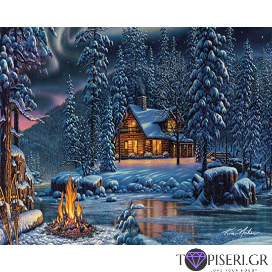 Painting By Numbers Winter Lodge 2 - Tapiseri.GR Painting By Numbers Winter Lodge 2 - Tapiseri.GR