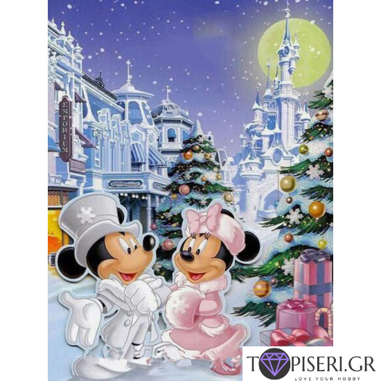Diamond Painting Mickey And Minnie On Christmas - Tapiseri.GR