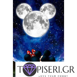 Diamond Painting Mickey And Minnie Mouse Watching The Moon