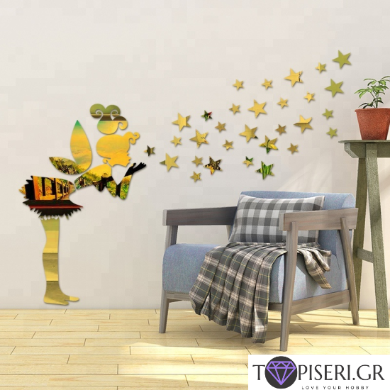 Mirrored 3D Wall Sticker Fairy - Tapiseri.GR