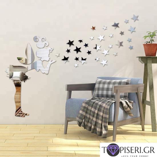 Mirrored 3D Wall Sticker Fairy - Tapiseri.GR