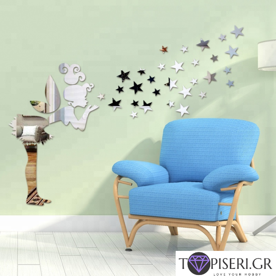 Mirrored 3D Wall Sticker Fairy - Tapiseri.GR