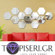 Mirrored 3D Wall Sticker Hexagonal Tiles Set Of 12 Pieces - Tapiseri.GR