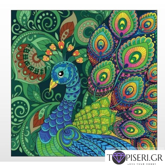 Diamond Painting With Luminous Stones Peacock - Tapiseri.GR Diamond Painting With Luminous Stones Peacock - Tapiseri.GR