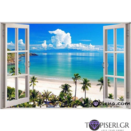 Diamond Painting Sea Trough The Window - Tapiseri.GR