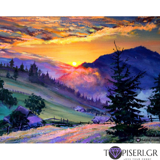 Diamond Painting Purple Mountain - Tapiseri.GR Diamond Painting Purple Mountain - Tapiseri.GR